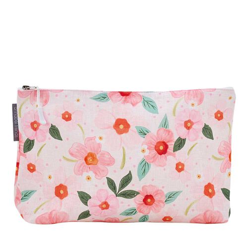 Annabel Trends Linen Cosmetics Bag Small - Meadow Blush
